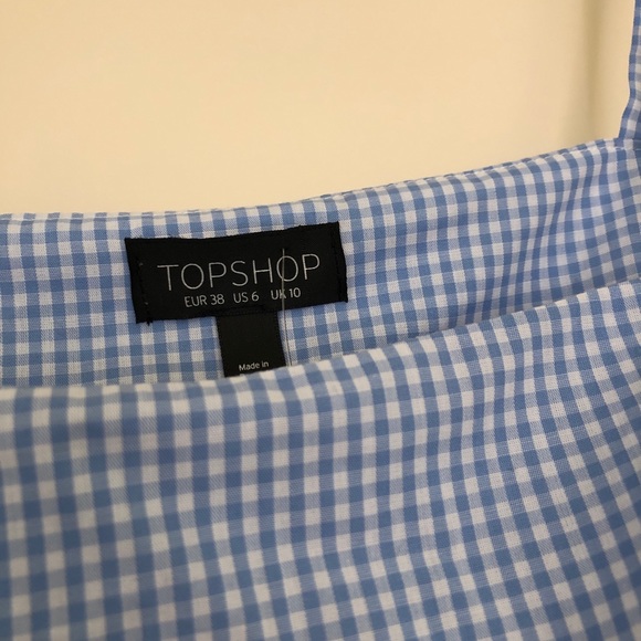Topshop Gingham Off-the-shoulder Top - Picture 4 of 5